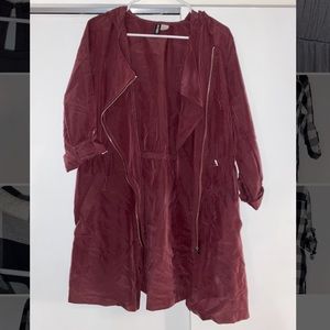 Plum Long Utility Coat